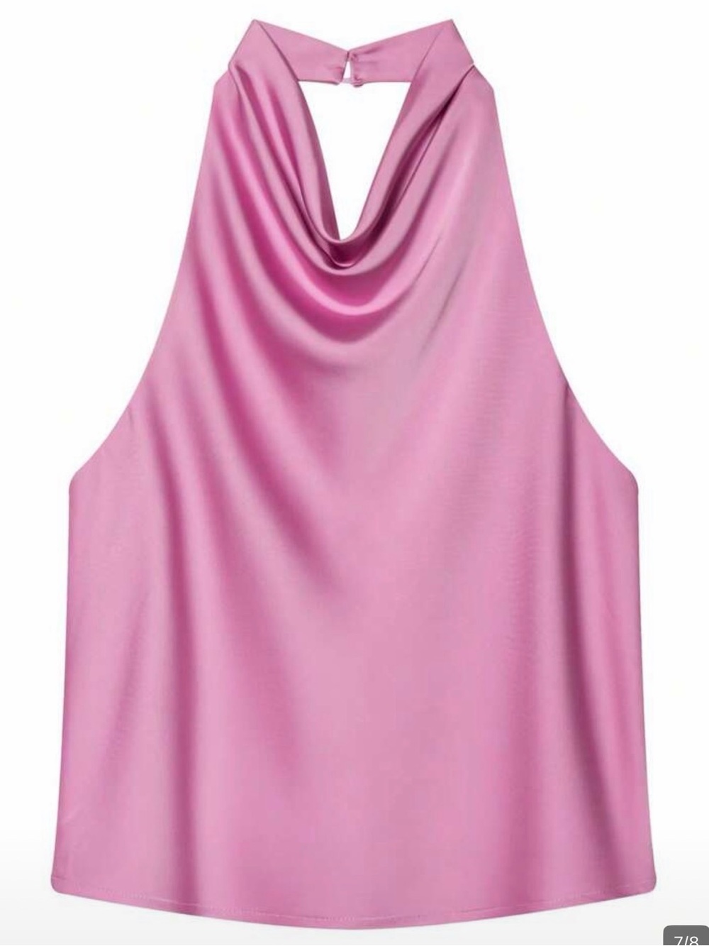 Pink Draped Halter Neck Women's Top